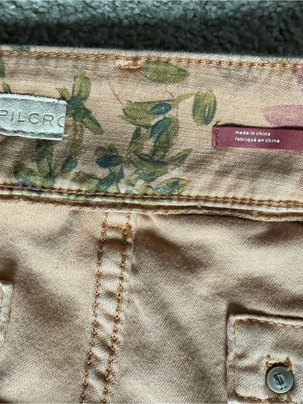 Pilcro Floral Print Straight Leg Pants - Picture 2 of 7